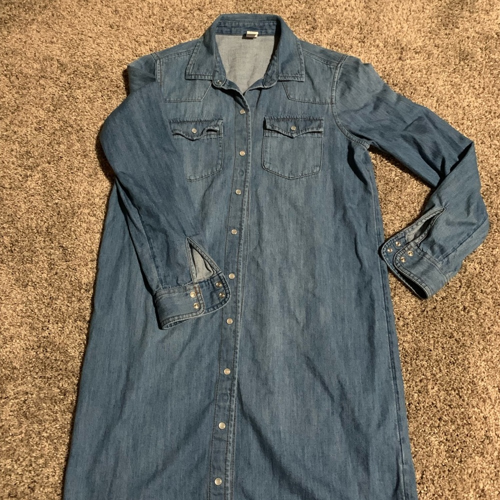 Old Navy extra small light denim button up dress